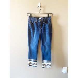 Crown & Ivy Boho Detail Cropped Skinny Jeans